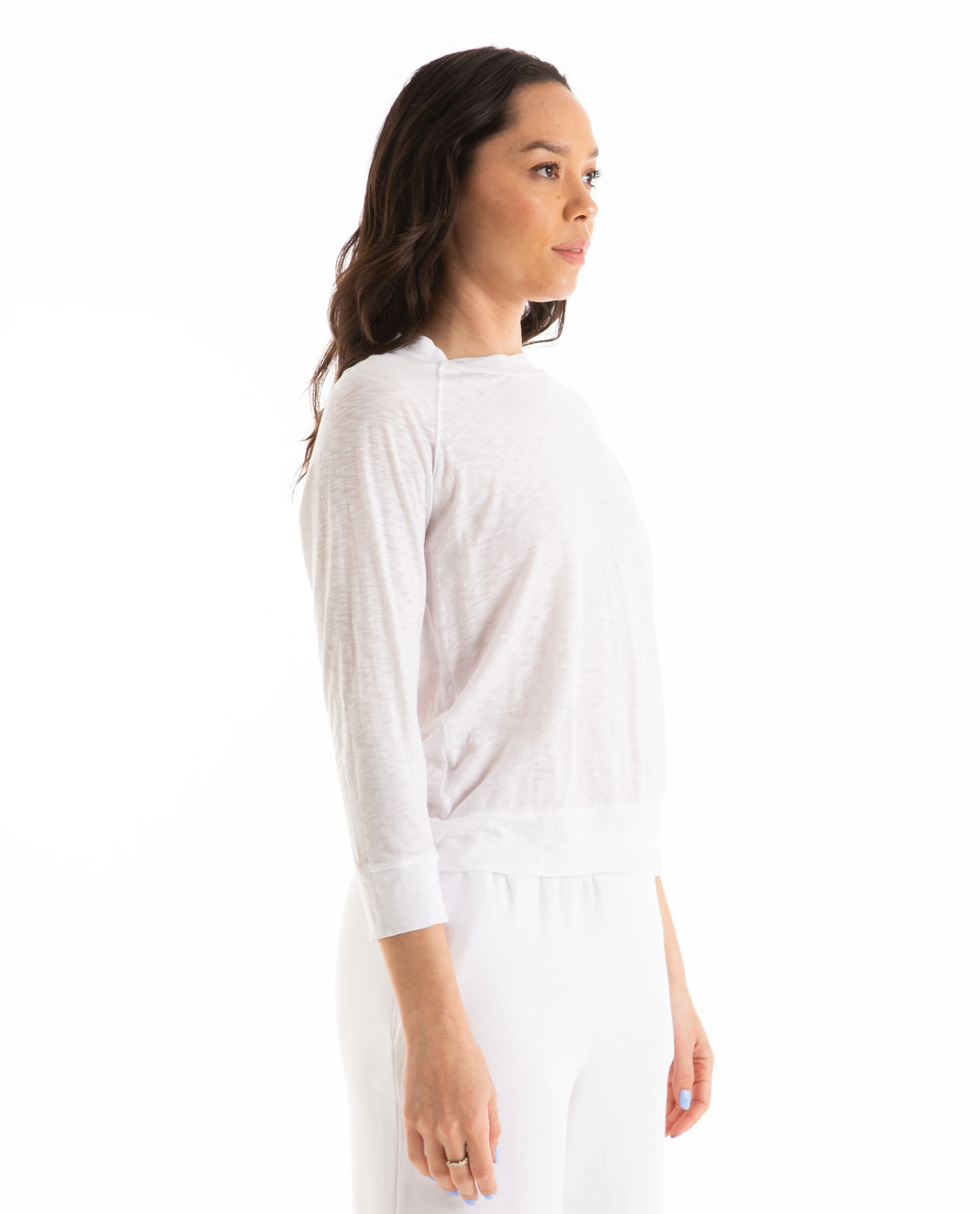 Supima Slub Sweatshirt Tee White