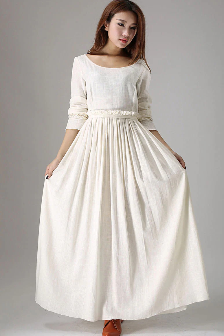 White begin bridesmaid dress 838#