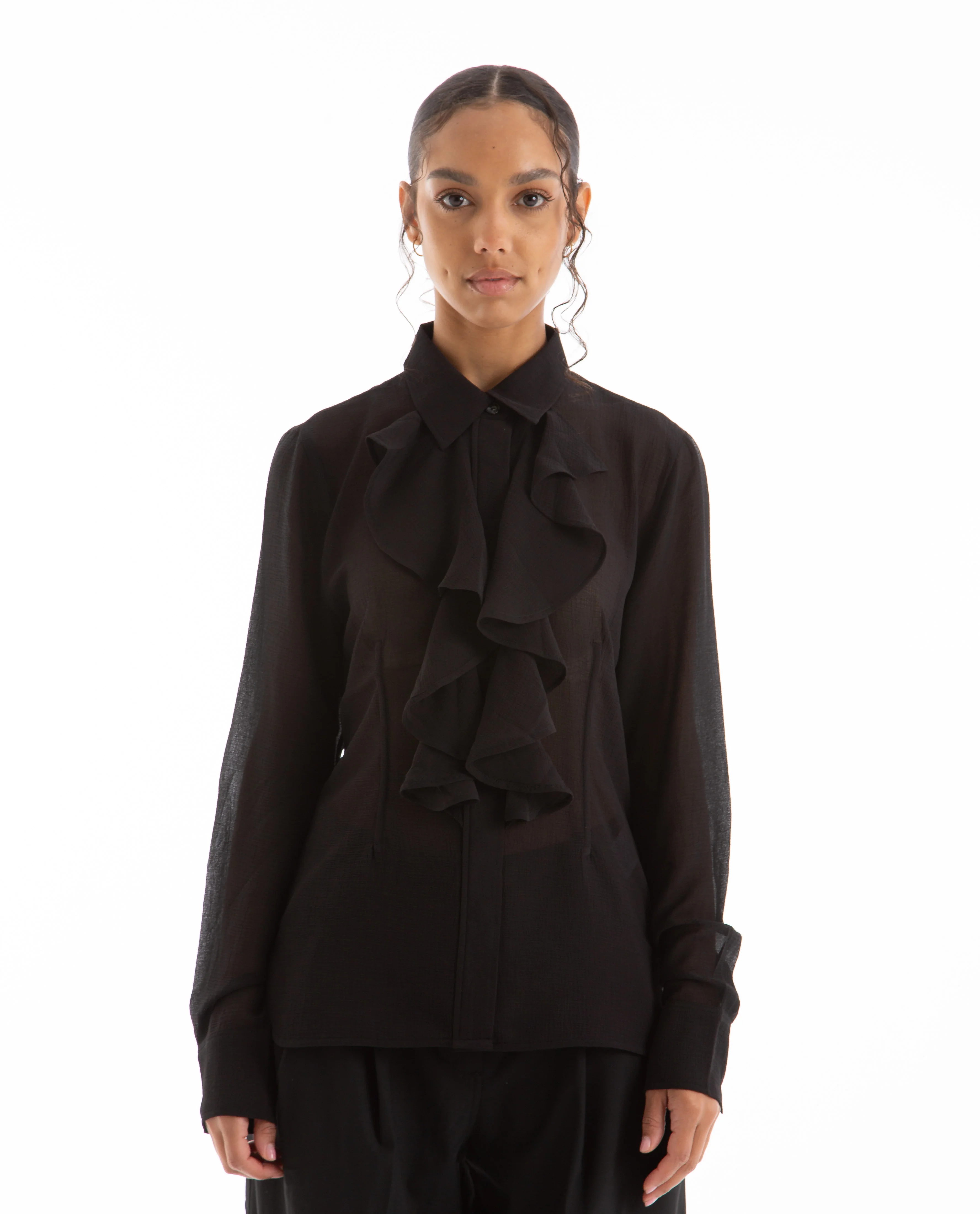 Chiffon Ruffle Shirt