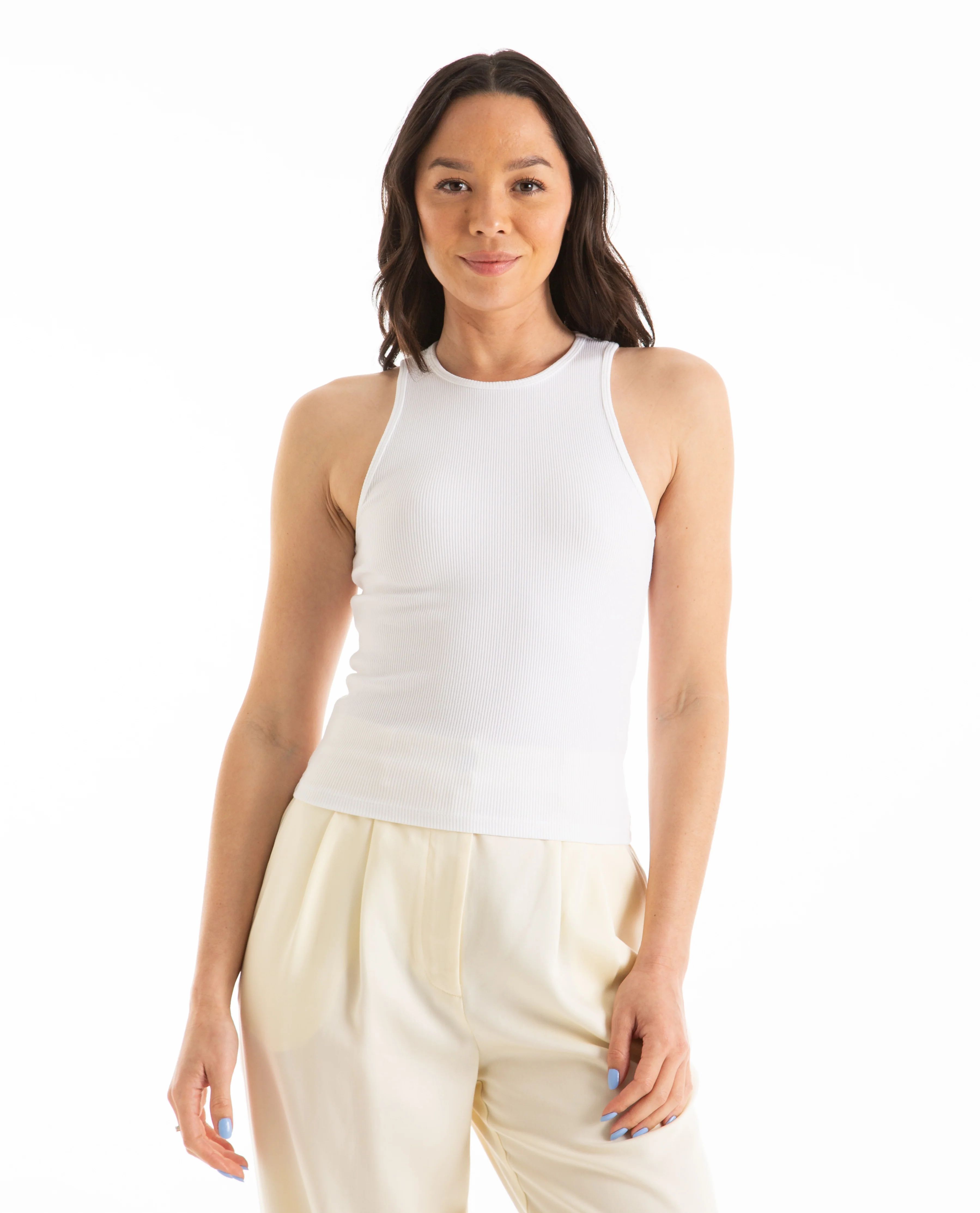 Rib Tank Powder White