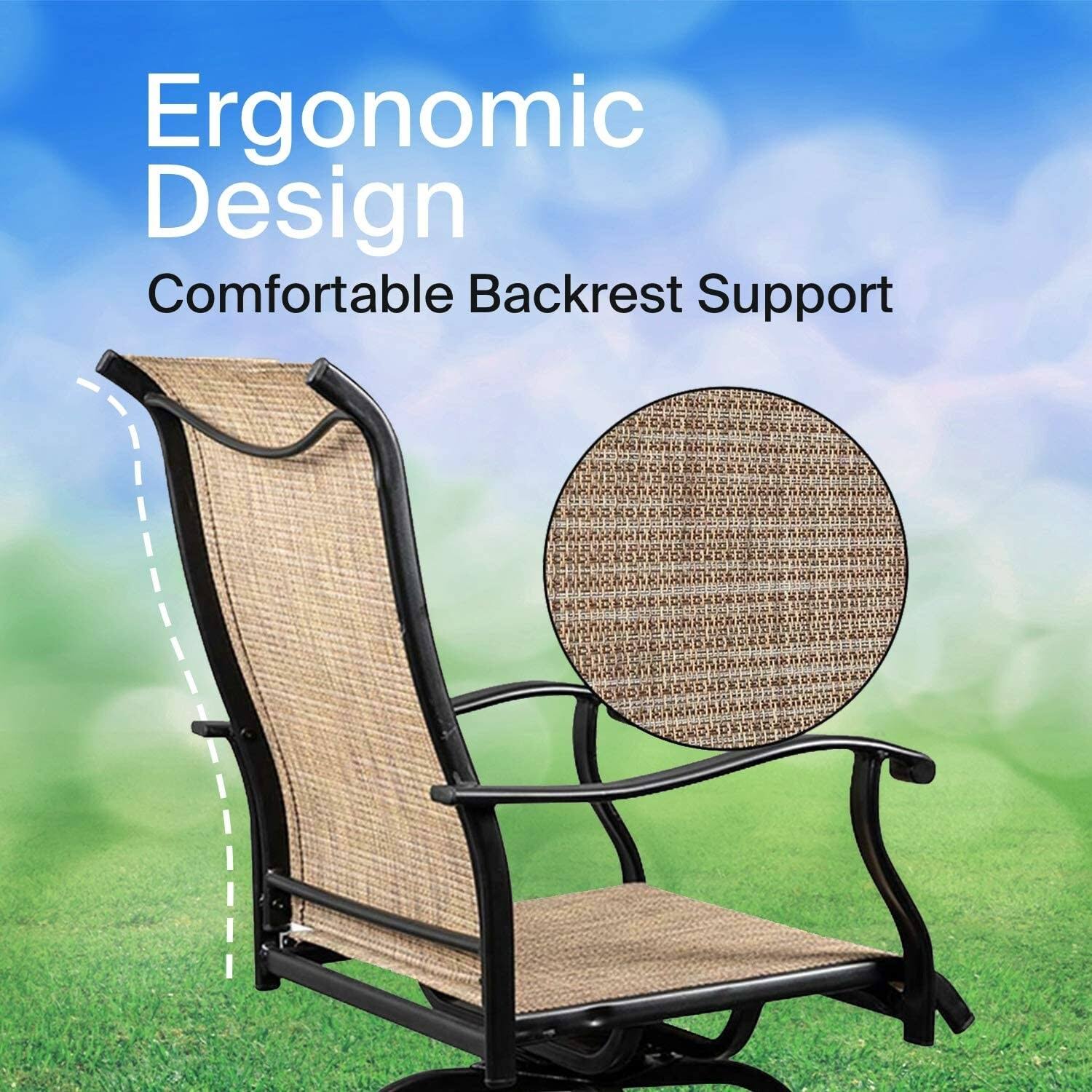 Pyramid Home Decor Outdoor Bar Height Bistro Set, 3Piece Patio Set,1 Patio Table and Bar 2