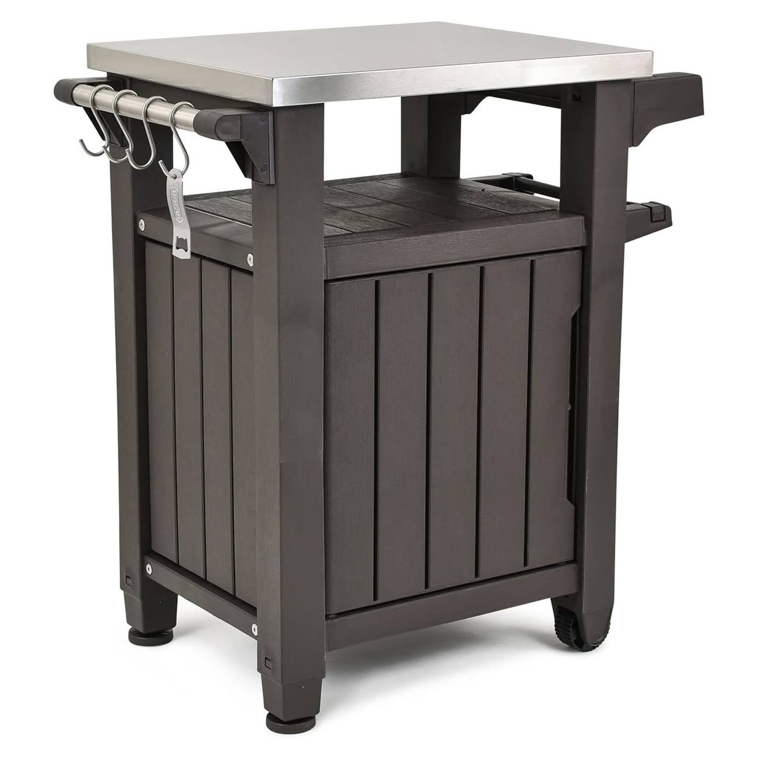 Keter Unity Indoor Outdoor BBQ Entertainment Storage Table/Prep Station