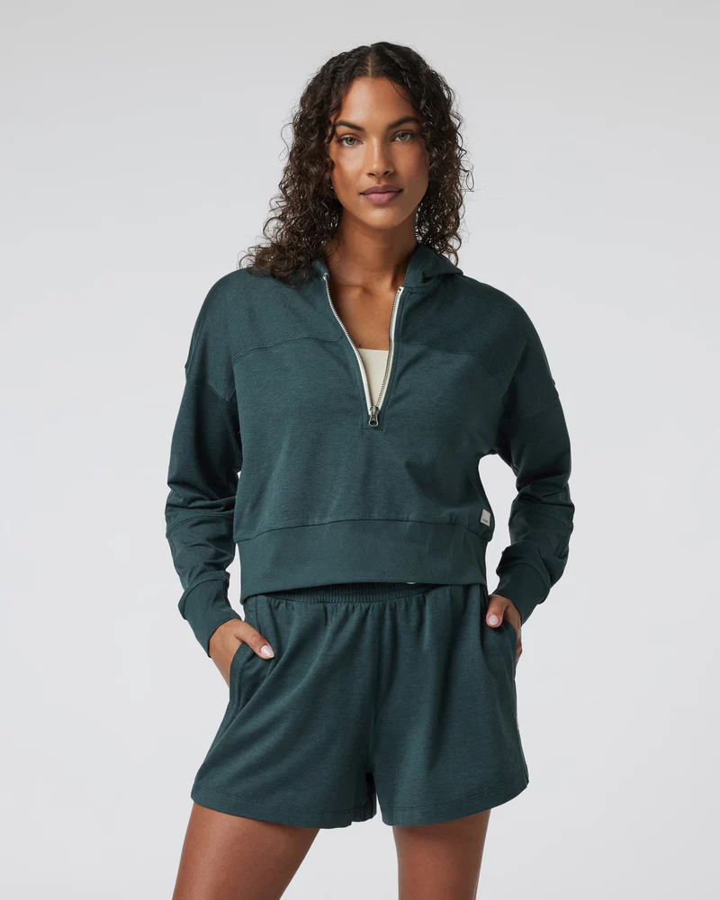 Halo Half Zip Cropped Hoodie