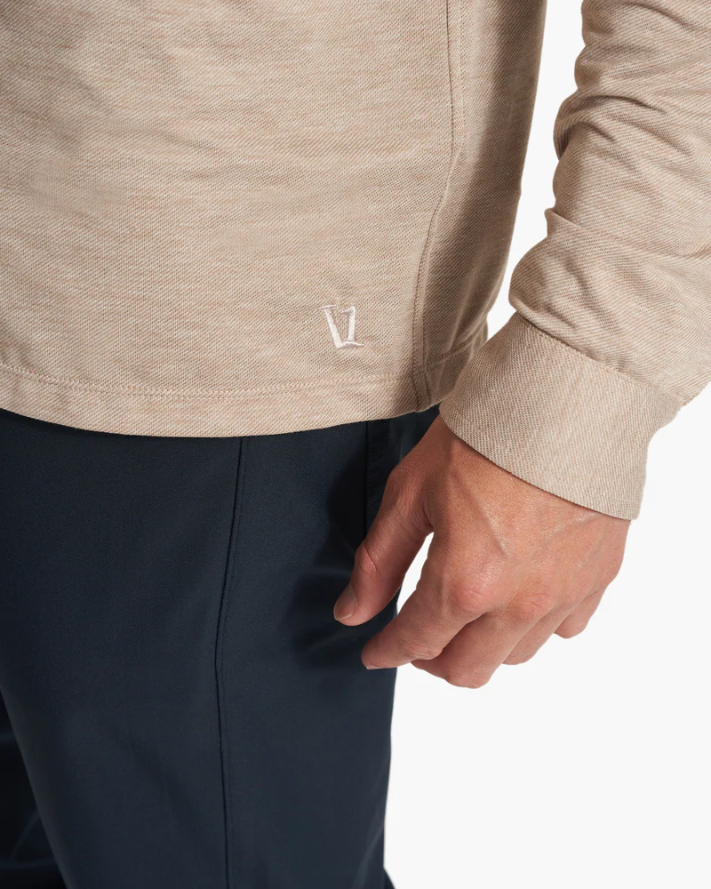 Long Sleeve Knit Twill Button Down