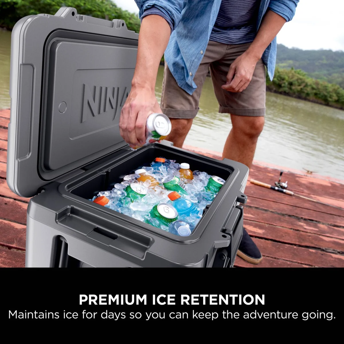 Ninja FrostVault 45QT/42L Wheeled Cooler with Dry Zone, Slate Grey FB245UKGY