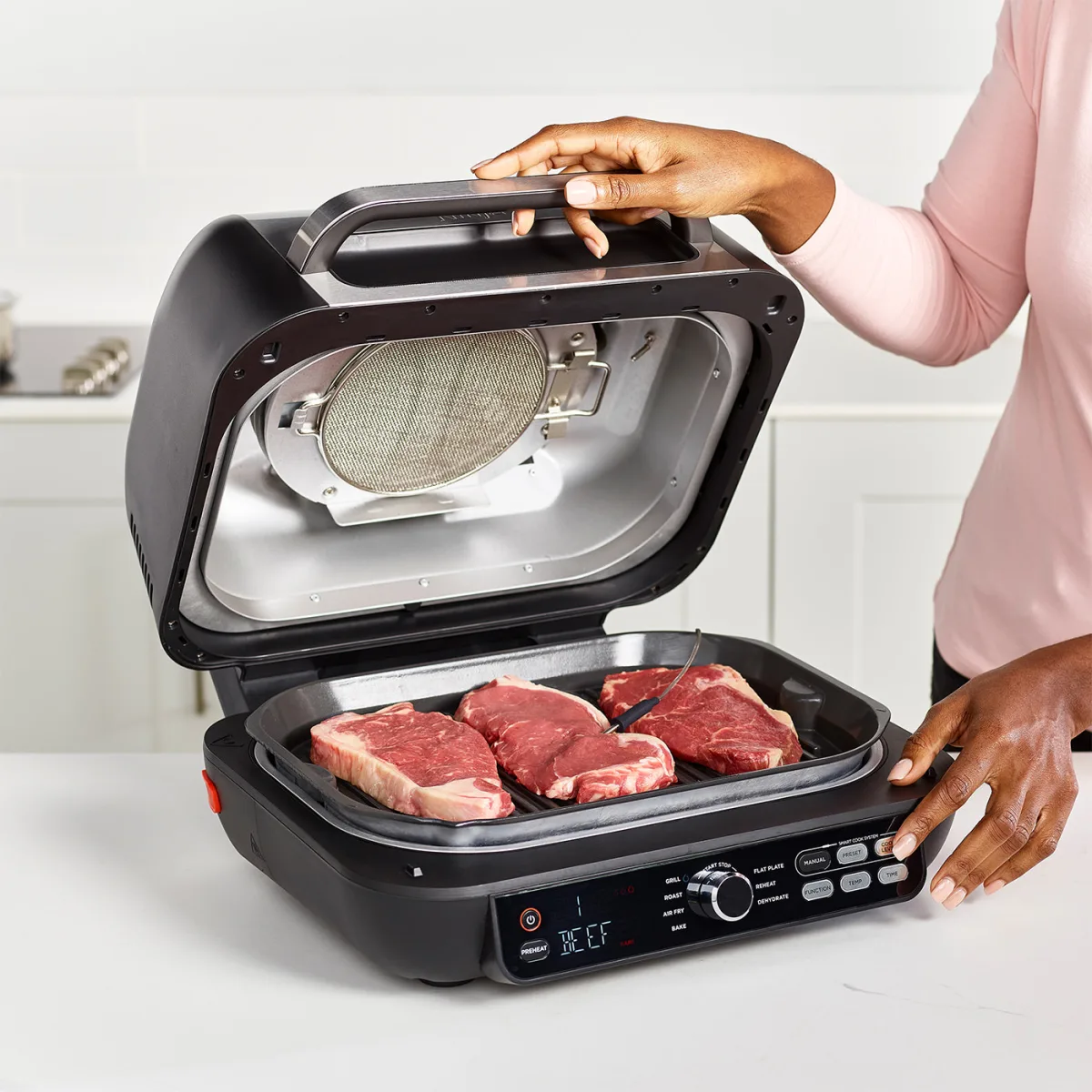 Ninja Foodi MAX Pro Health Grill and Steak Knives Bundle - AG651STEAK