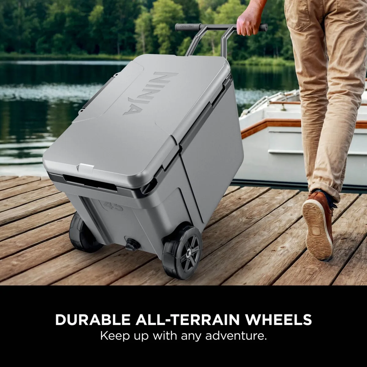 Ninja FrostVault 45QT/42L Wheeled Cooler with Dry Zone, Slate Grey FB245UKGY