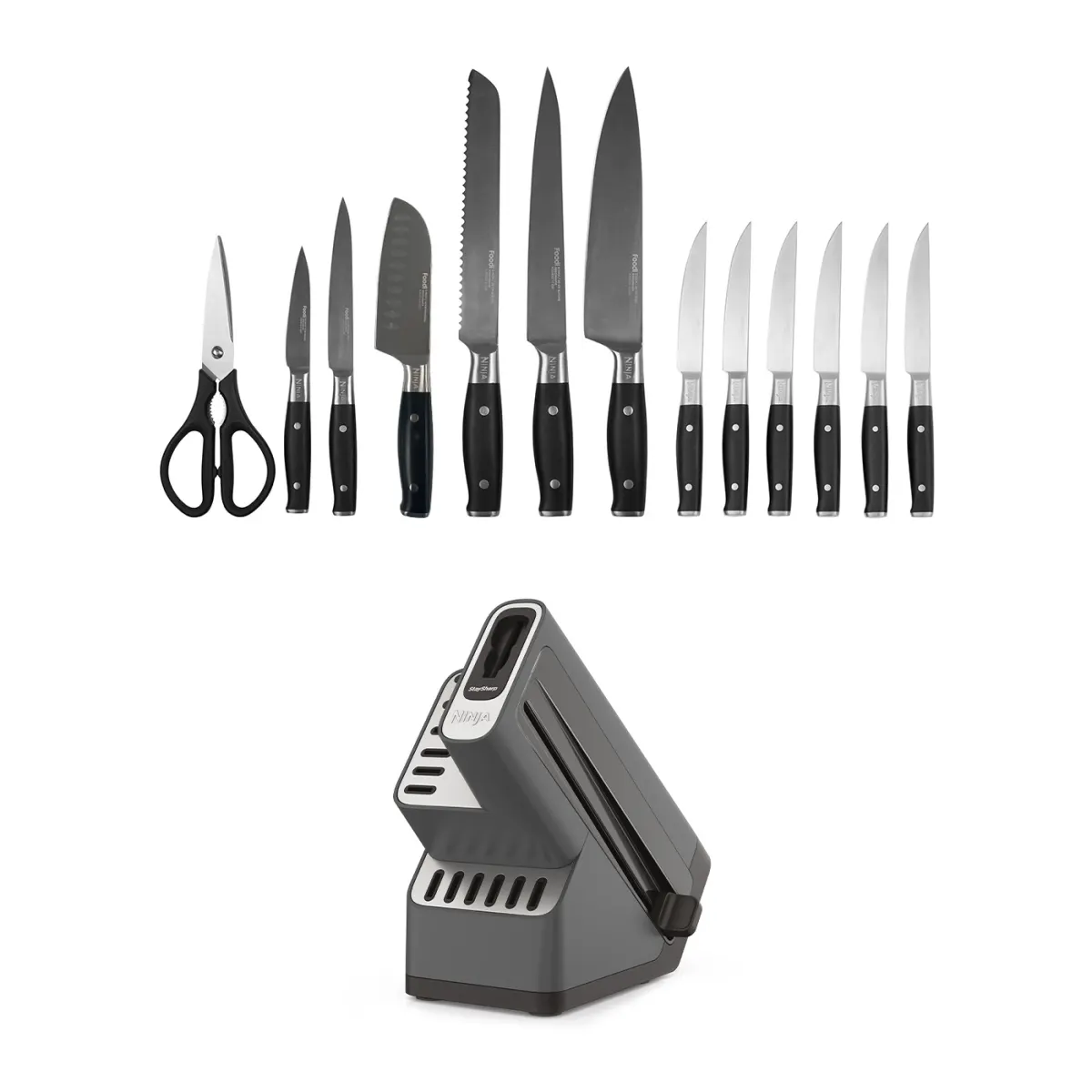 Refurbished Ninja Foodi StaySharp Knife Block, 14-Piece Set [K32014UKDBREF] | Excellent Condition
