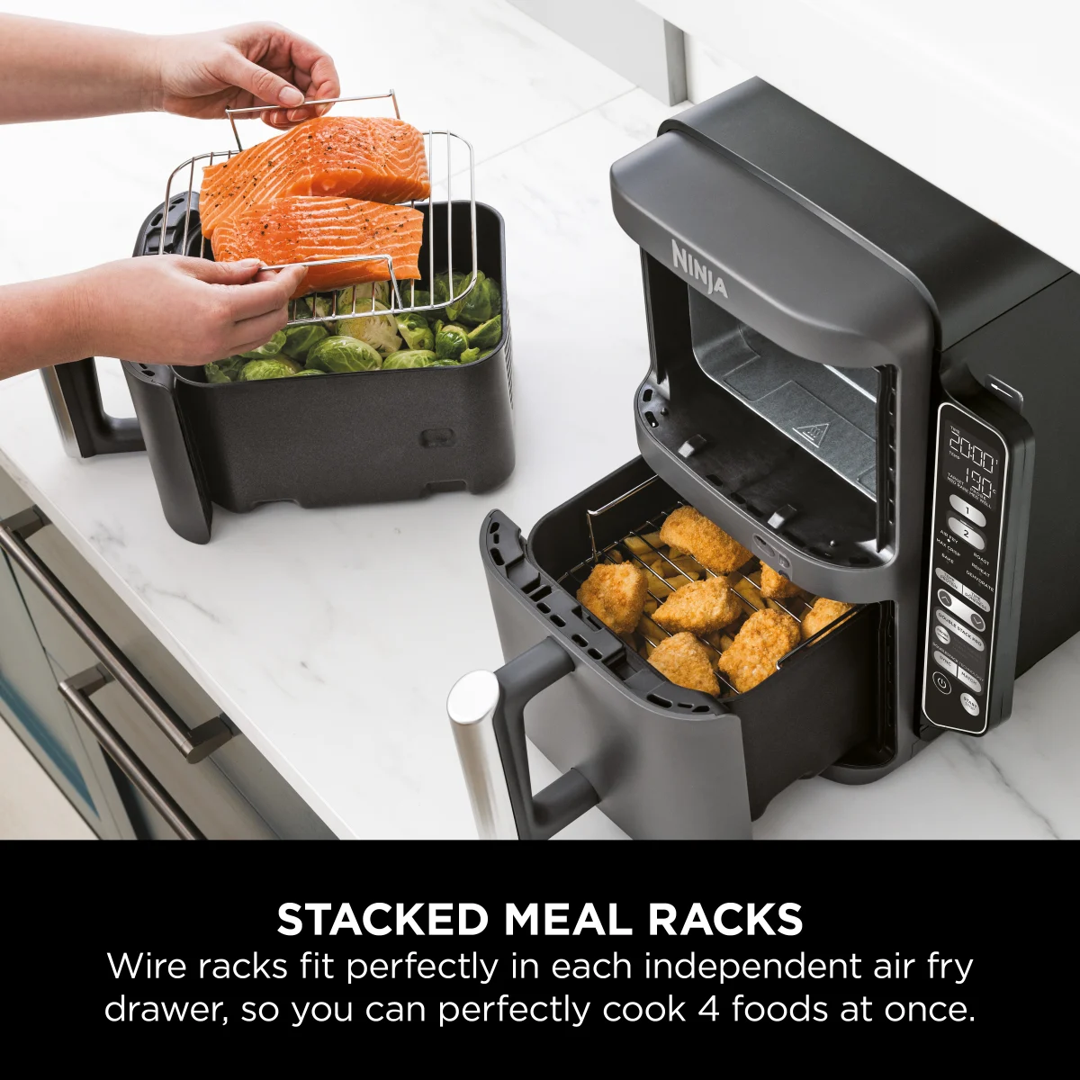 Ninja Double Stack XL 2-Level Air Fryer with Smart Cook System 9.5L SL451UK