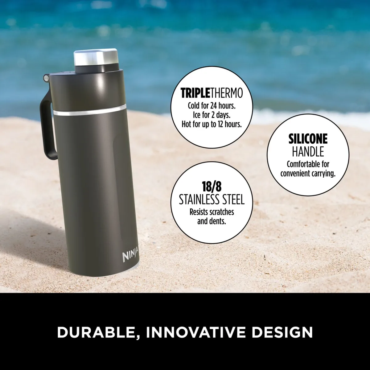 Ninja Thirsti 700 ml Travel Bottle – Black DW2401EUUKBK