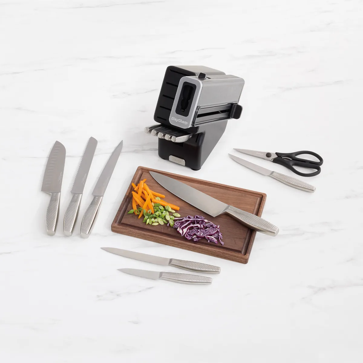 Refurbished Ninja StaySharp 14-Piece Stainless Knife Set, Wood Block & Built-In Sharpener - Refurbished [K62014EUUKREF] | Excellent Condition