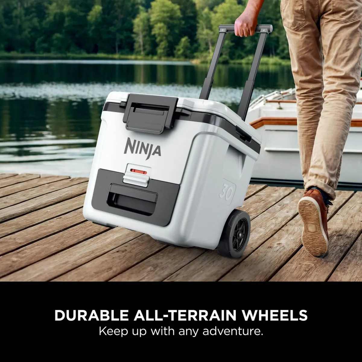 Ninja FrostVault 30QT/28L Wheeled Cooler with Dry Zone, Cloud White FB230UKWH