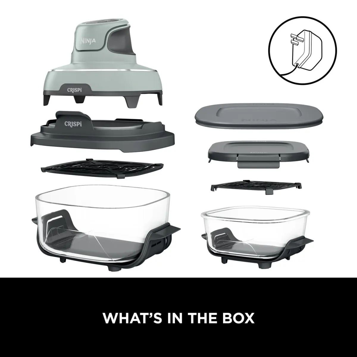 Ninja CRISPi 4-in-1 Portable Glass Air Fryer - Sage FN101UKSG