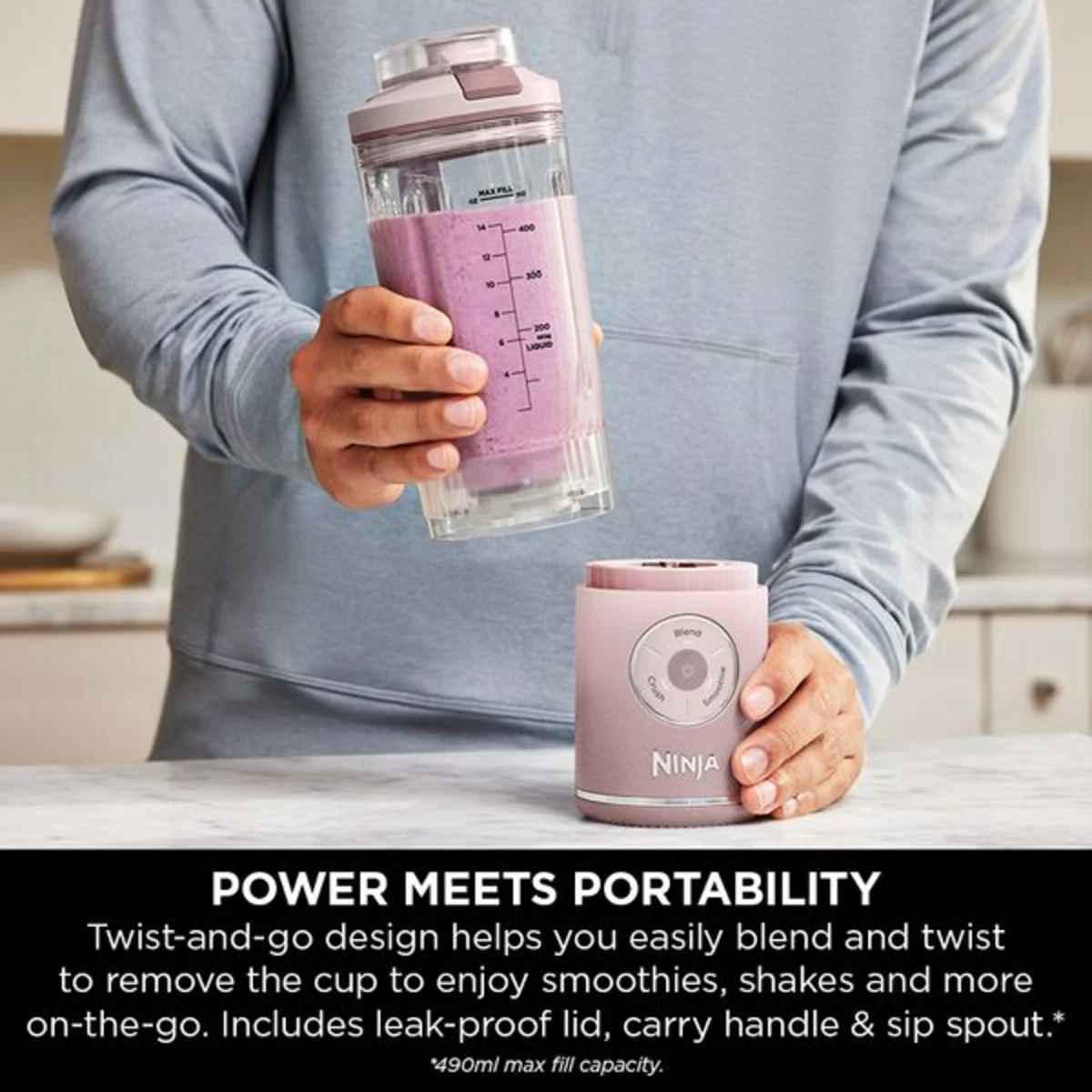 Ninja Blast Max Portable Blender - Dusty Pink BC251UKPK