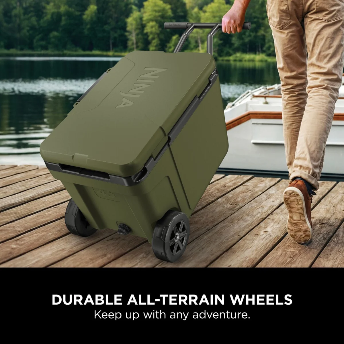Ninja FrostVault 45QT/42L Wheeled Cooler with Dry Zone – Olive FB245EUUKDBGN