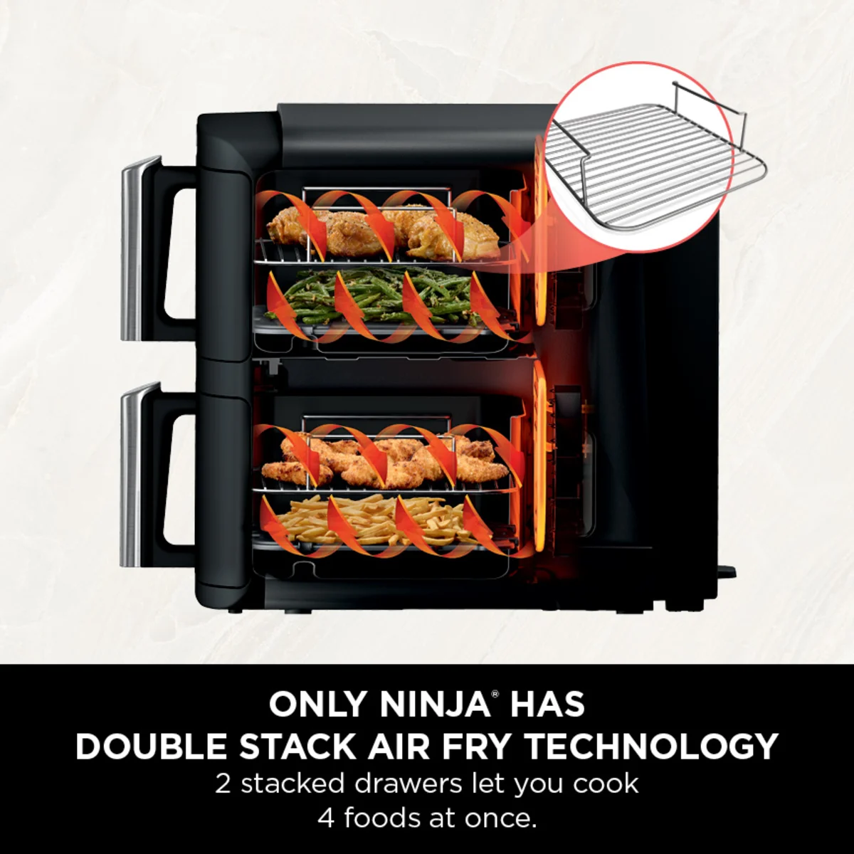 Ninja Double Stack 2-Drawer Air Fryer 7.6L – SL300UK