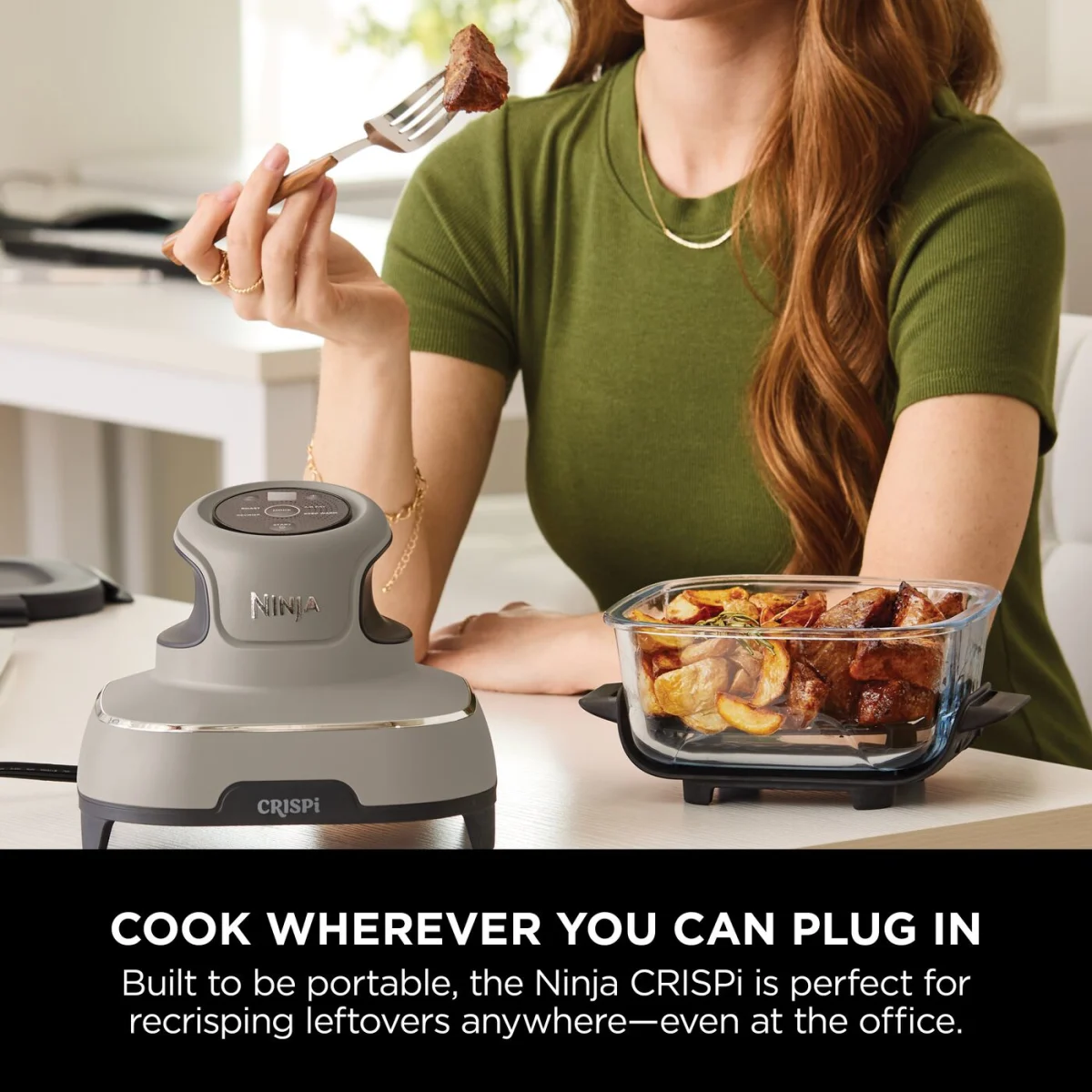 Ninja CRISPi 4-in-1 Portable Glass Air Fryer - Stone FN101UKST