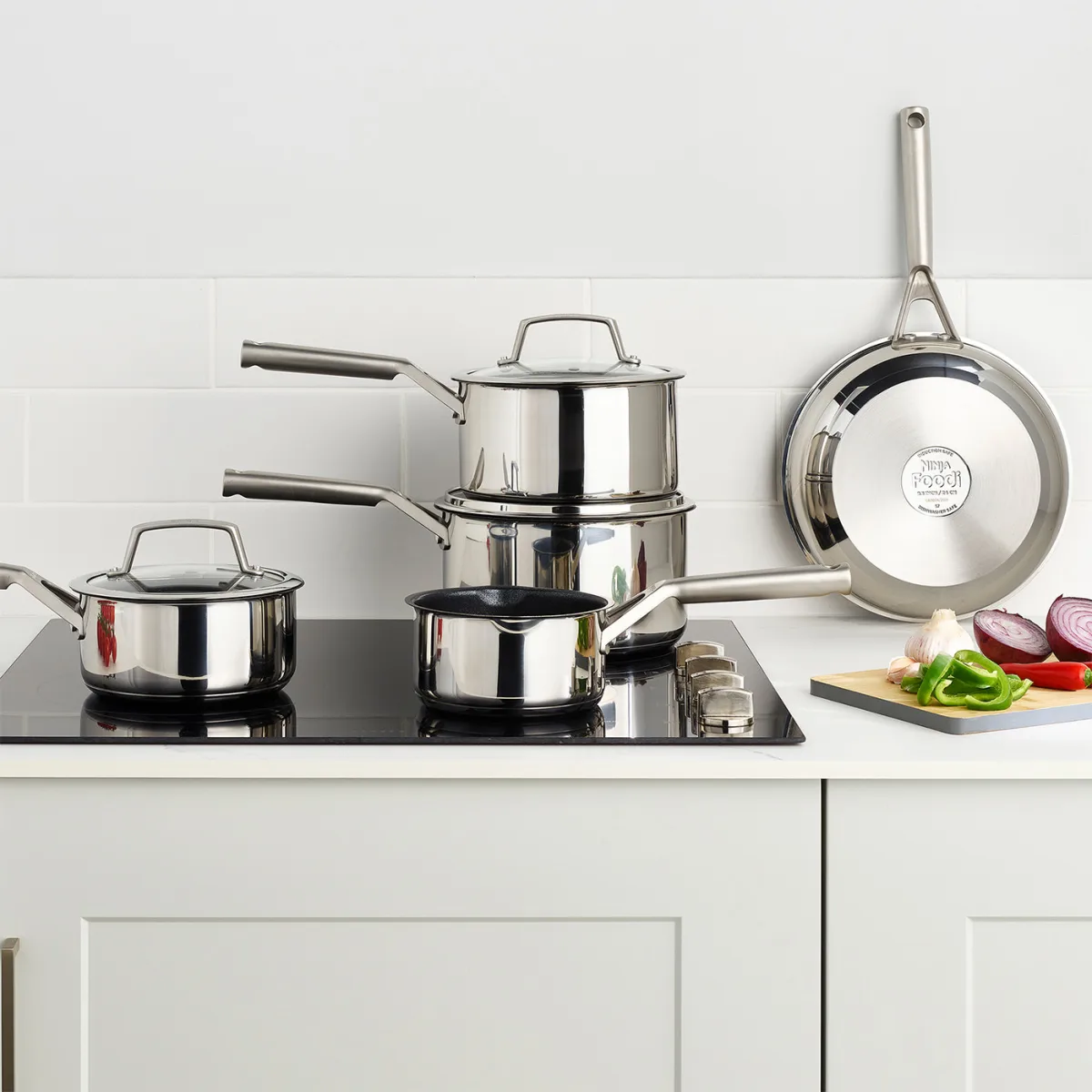 Exclusive Ninja ZEROSTICK Stainless Steel Cookware Bundle - 6-Piece Set