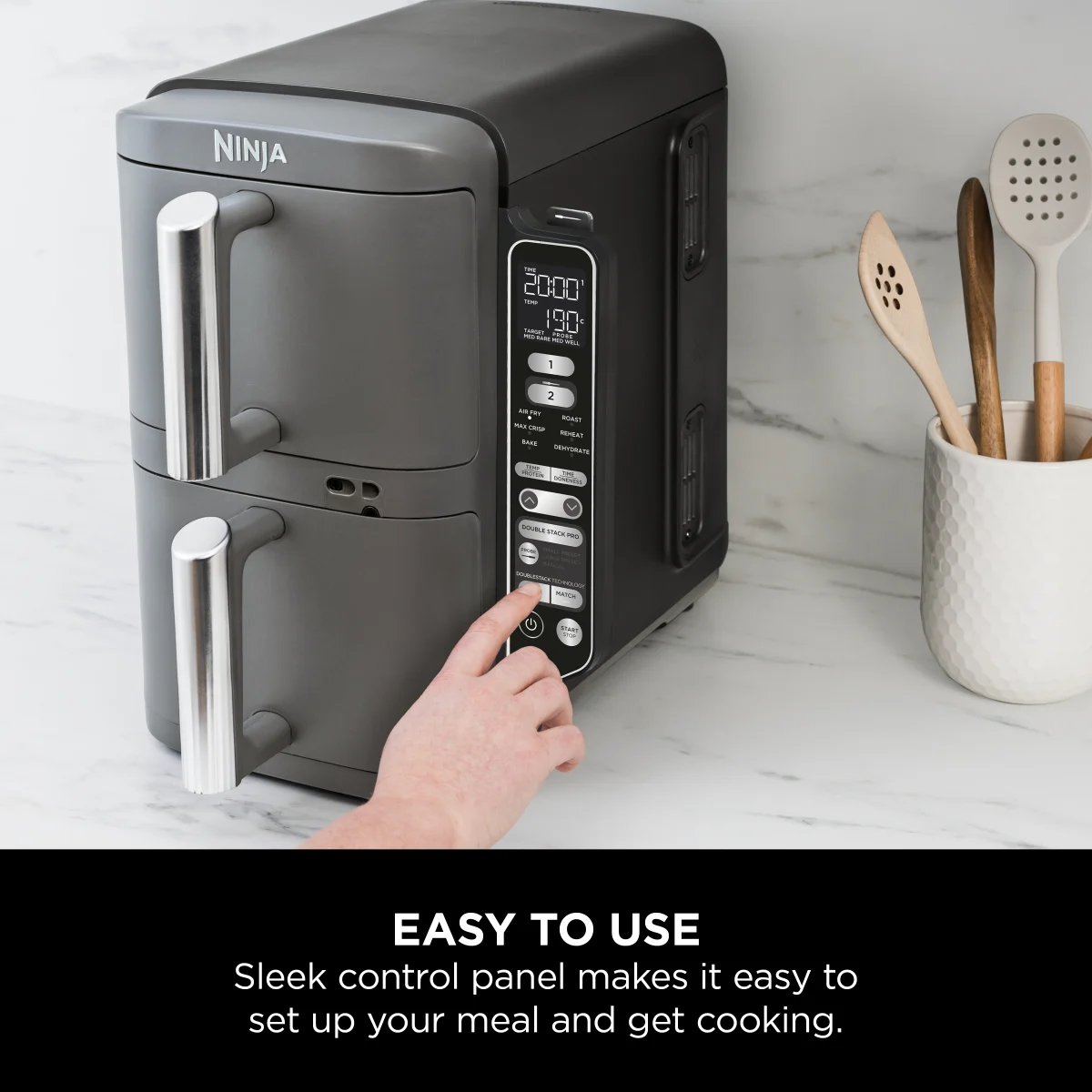 Ninja Double Stack XL 2-Level Air Fryer with Smart Cook System 9.5L SL451UK