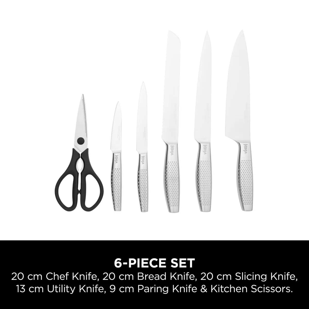 Ninja StaySharp Stainless 6-Piece Knife Set & Wood Block – K62006EUUK