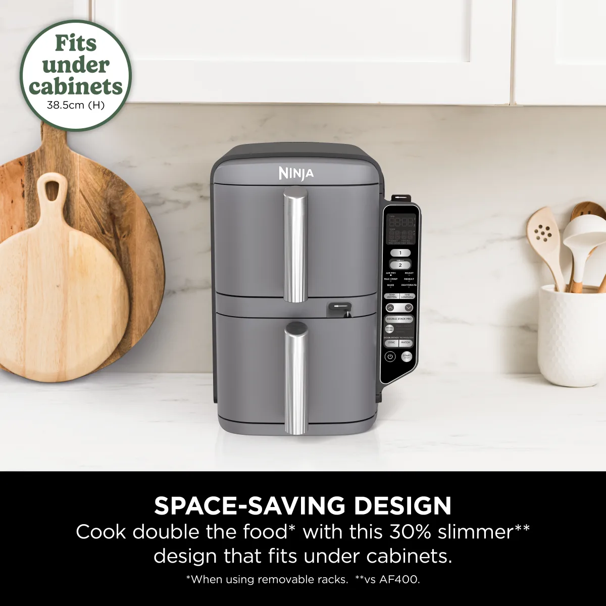 Ninja Double Stack XL 2-Level Air Fryer with Smart Cook System 9.5L​ SL451UK