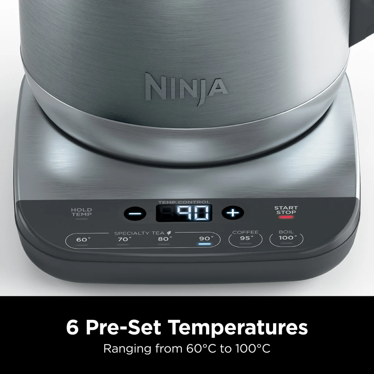 Ninja Stainless Steel Perfect Temperature Kettle, Rapid Boil – KT201UK