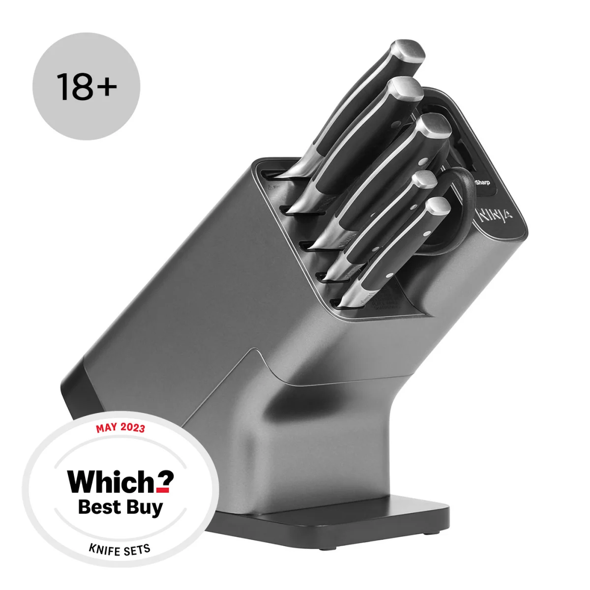 Ninja Foodi StaySharp Knife Block with Integrated Sharpener 6-Piece Set [K32006UK]