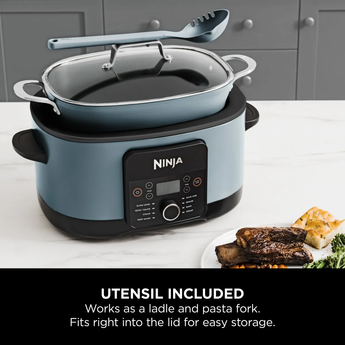 Ninja Foodi 8-in-1 PossibleCooker Slow Cooker & Multi-Cooker Sea Salt Grey [MC1001UK]
