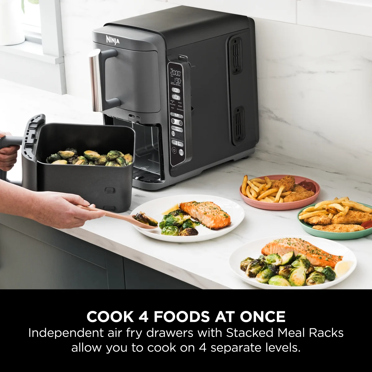 Ninja Double Stack XL 2-Level Air Fryer with Smart Cook System 9.5L SL451UK