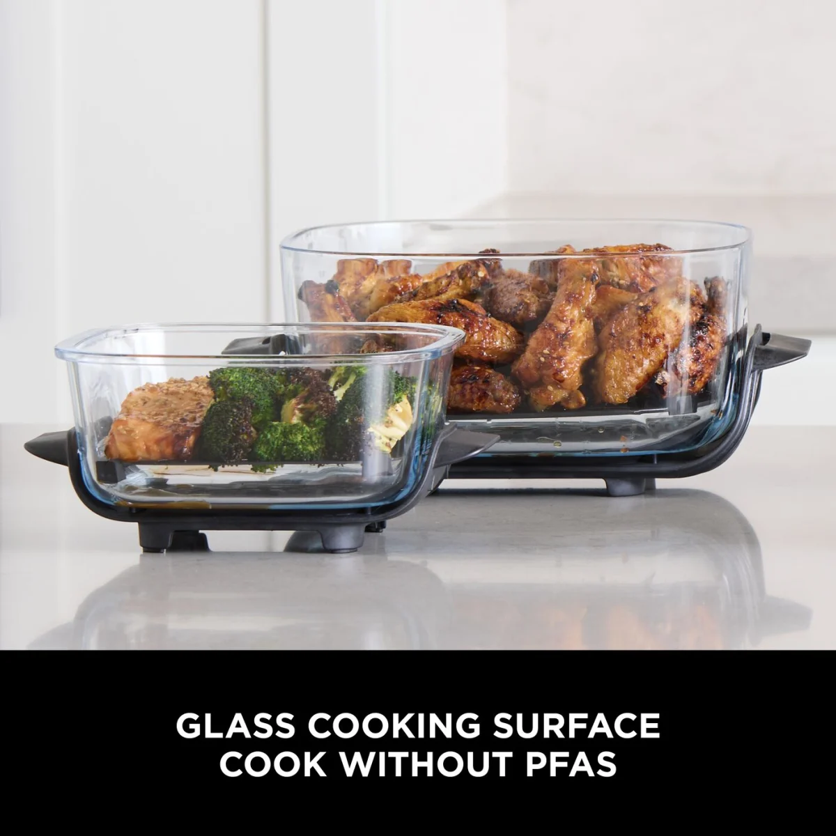 Ninja CRISPi 4-in-1 Portable Glass Air Fryer - Stone & extra TempWare Glass Container Bundle