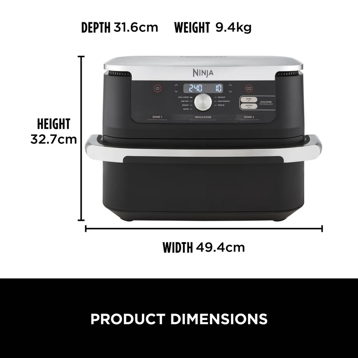 Ninja Foodi FlexDrawer Dual Air Fryer 10.4L AF500UK