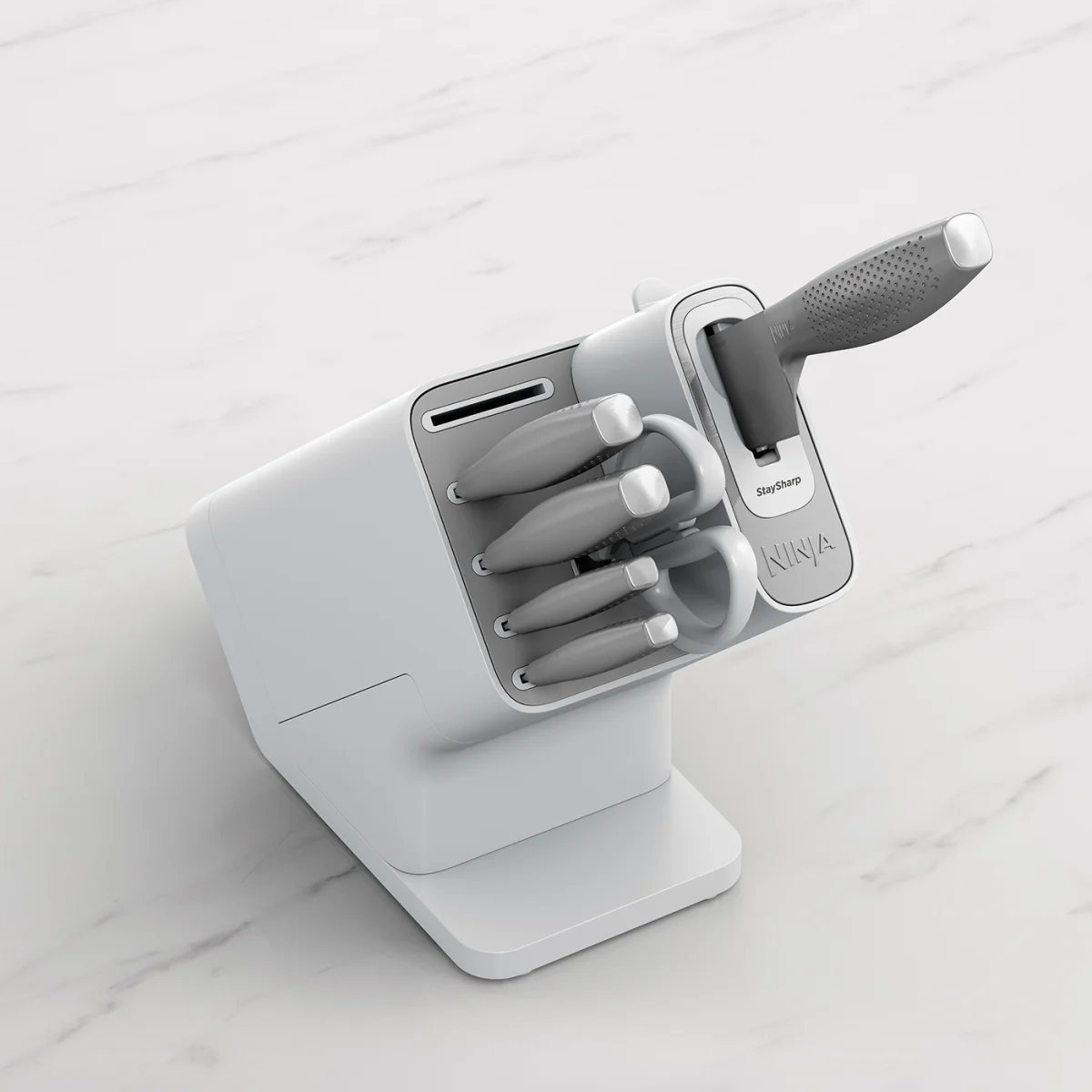 Refurbished Ninja StaySharp Stainless 6-Piece Knife Set & White Block – [K62006EUWHREF] | Excellent Condition