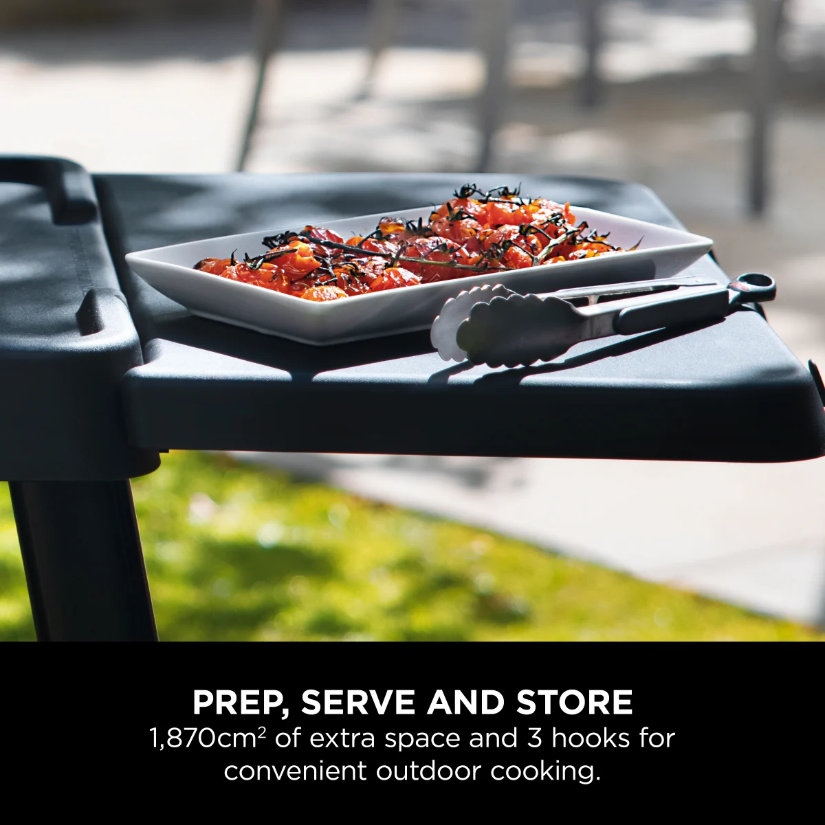 Ninja Woodfire Adjustable Stand with Additional Side Table