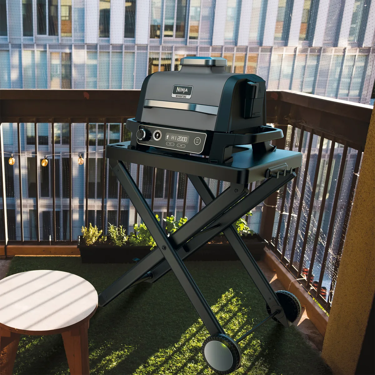 Ninja Woodfire Electric BBQ Grill Stand & Cover Bundle