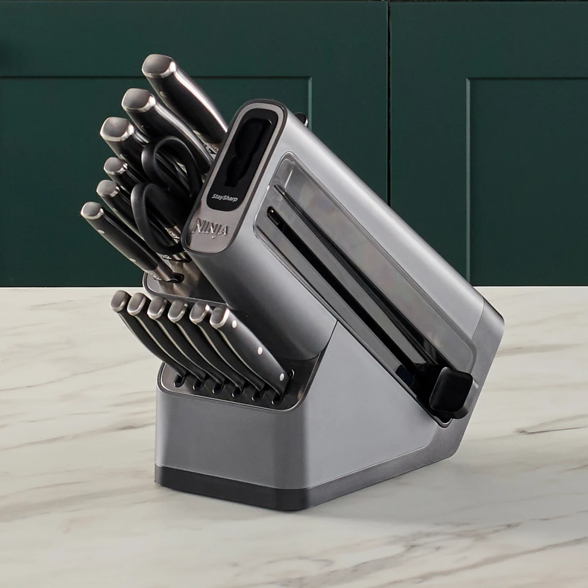 Refurbished Ninja Foodi StaySharp Knife Block with Integrated Sharpener – Deluxe 14-Piece Set K32014EUUKREF