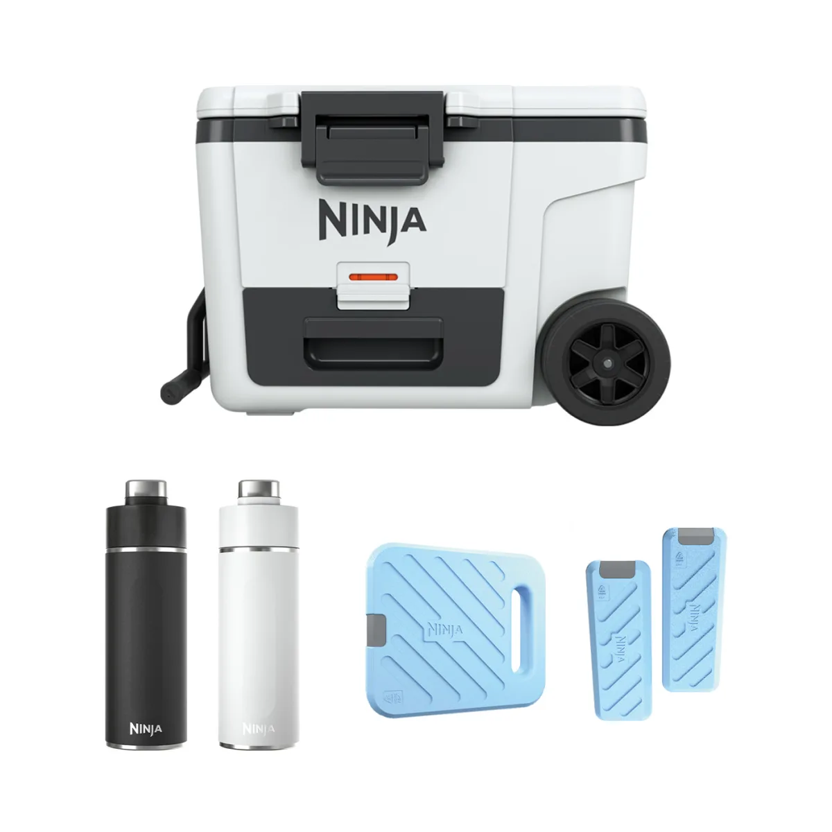 Ninja FrostVault 45QT/42L Wheeled Cooler, Ice Pack & Thirsti Bottle Bundle