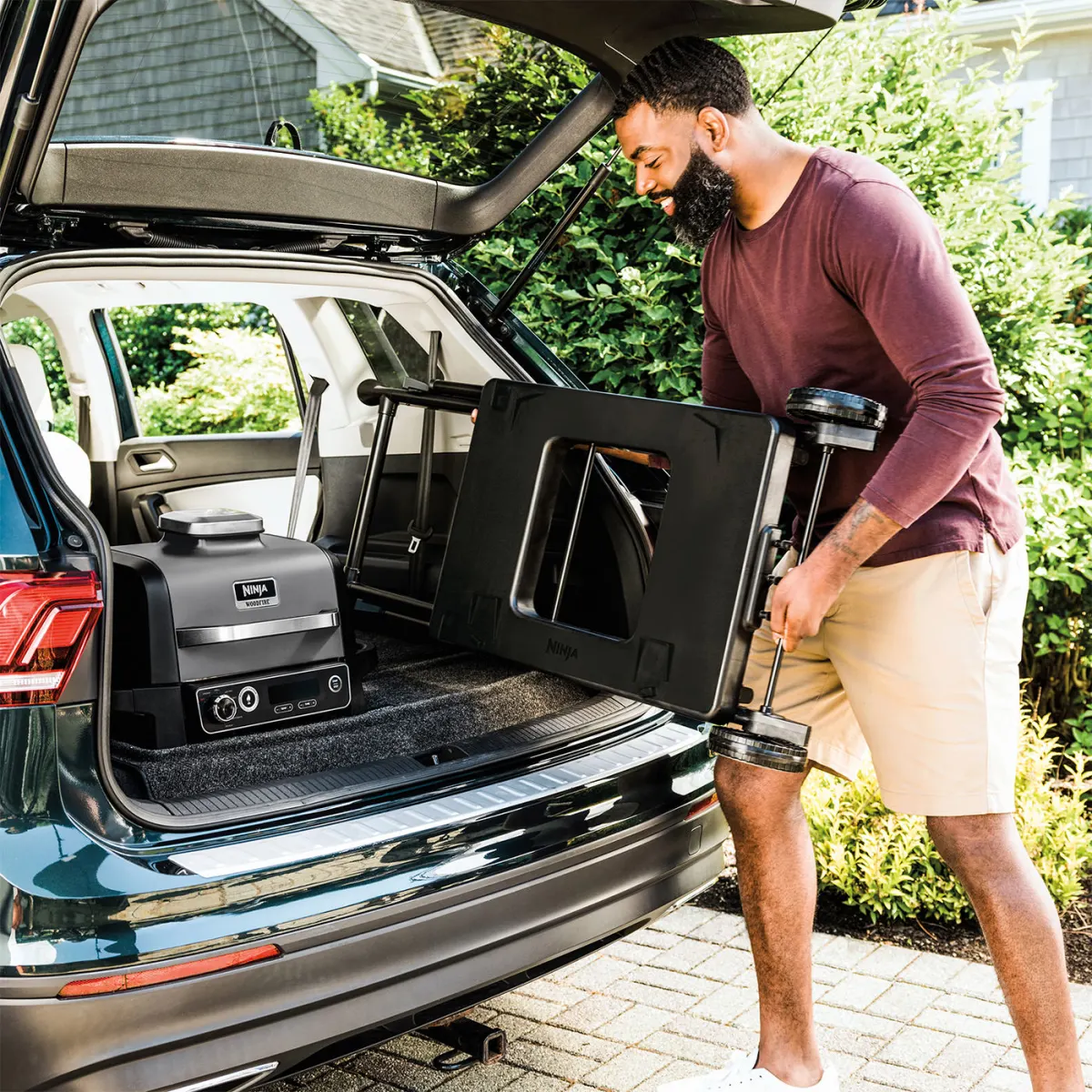 Ninja Woodfire Electric BBQ Grill Stand & Cover Bundle