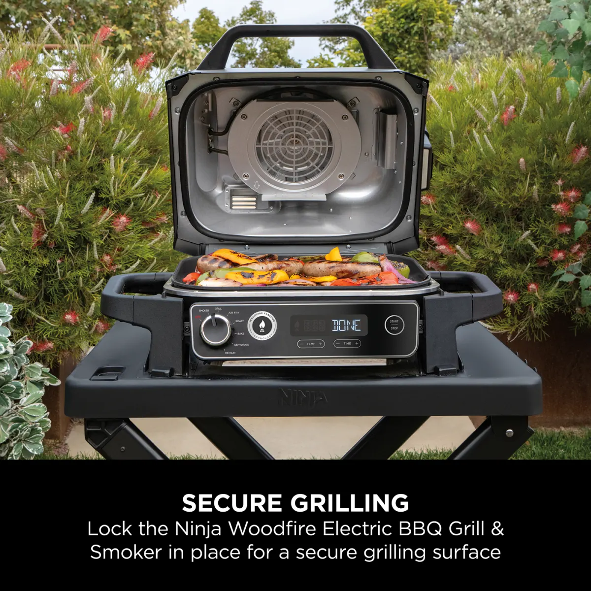 Ninja Woodfire Electric BBQ Grill Stand & Cover Bundle