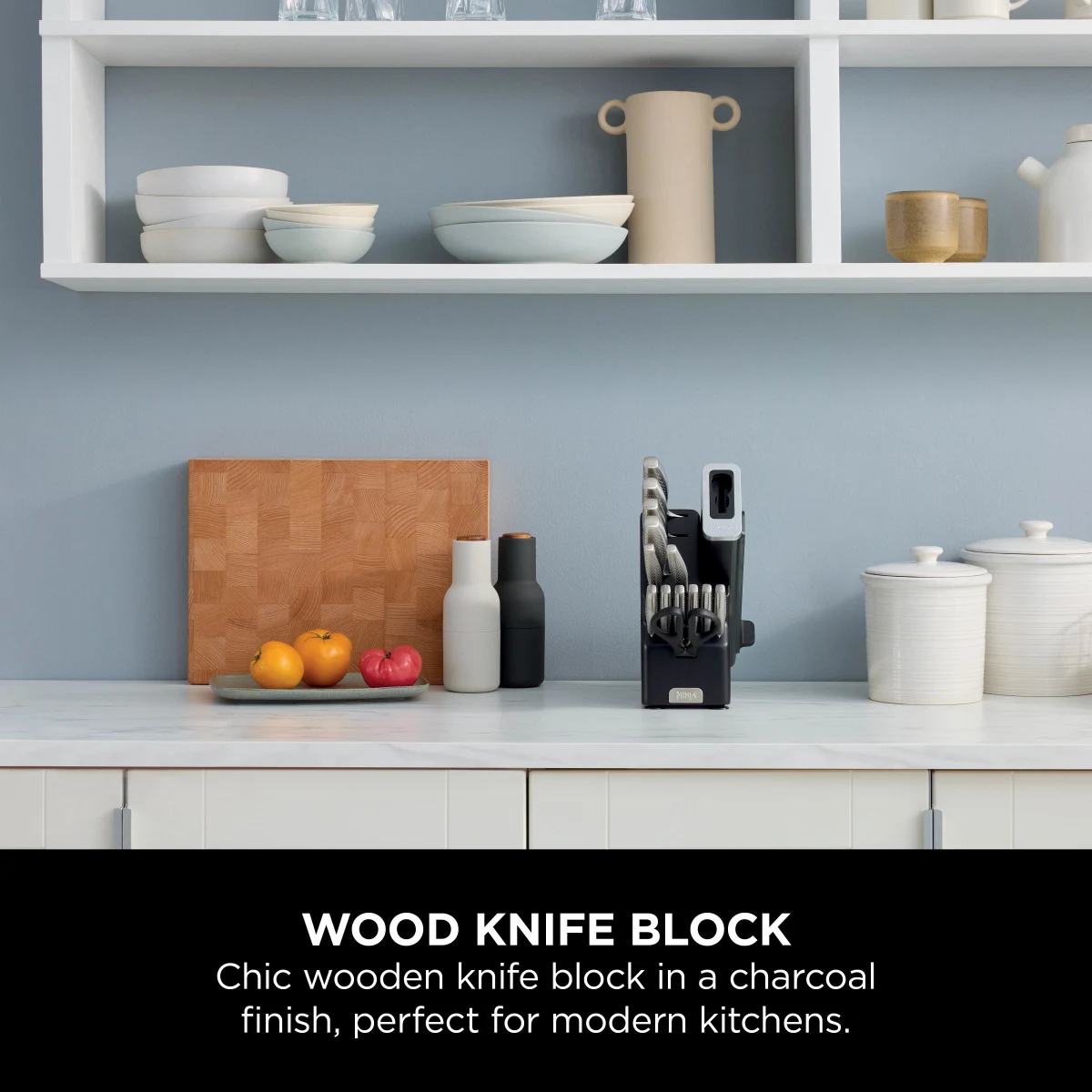 Refurbished Ninja StaySharp 14-Piece Stainless Knife Set, Wood Block & Built-In Sharpener - Refurbished [K62014EUUKREF] | Excellent Condition