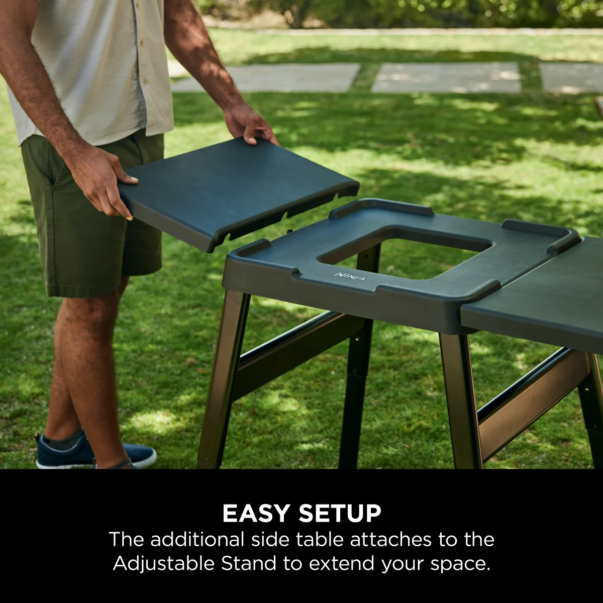 Ninja Woodfire Adjustable Stand with Additional Side Table