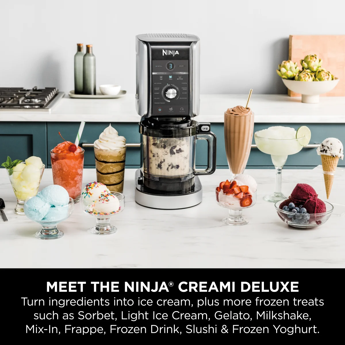 Ninja CREAMi Deluxe 10-in-1 Ice Cream and Frozen Drink Maker (5 Tub Bundle)