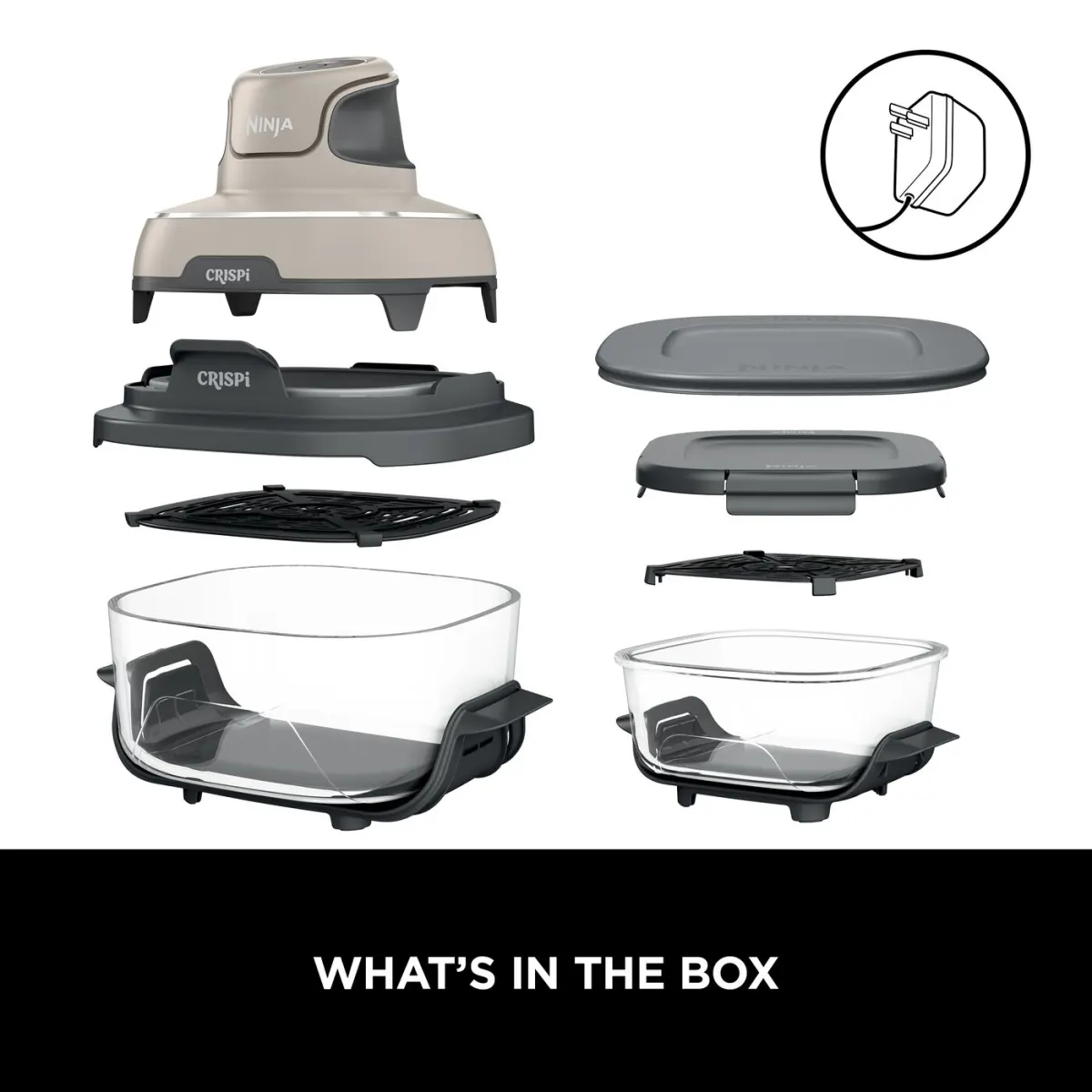 Ninja CRISPi 4-in-1 Portable Glass Air Fryer - Stone FN101UKST