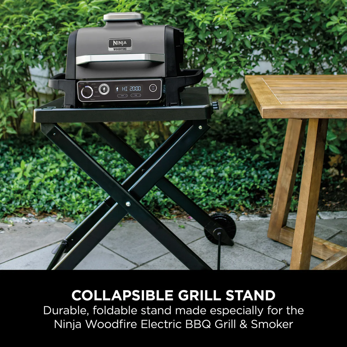 Ninja Woodfire Electric BBQ Grill Stand & Cover Bundle