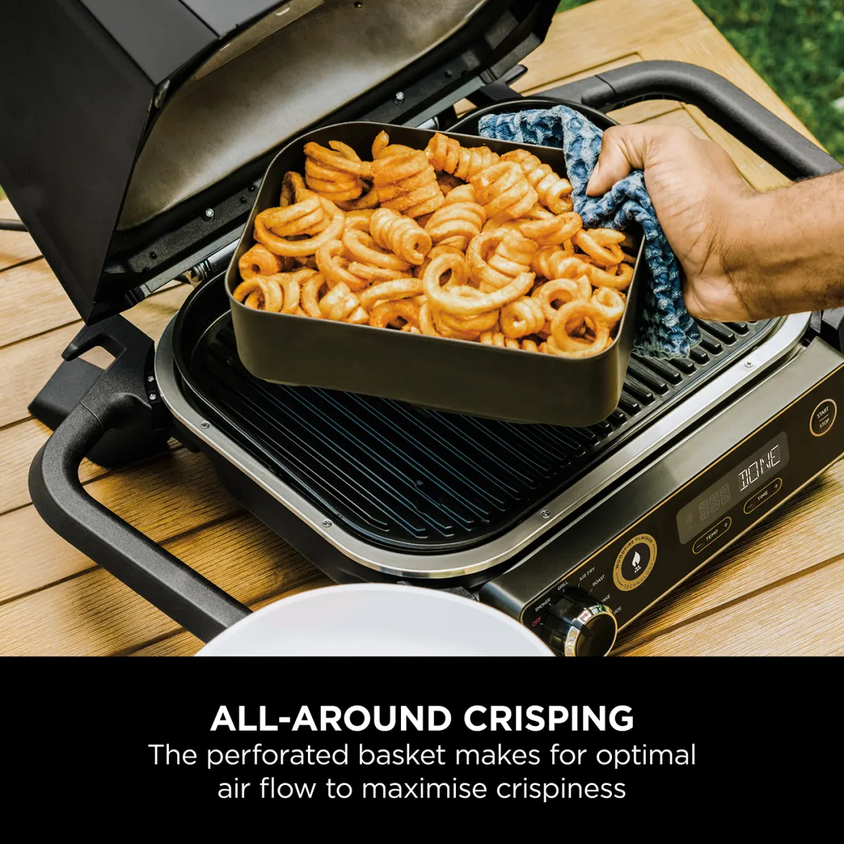 Ninja Woodfire Electric BBQ Grill Combo Crisper Basket - OG701UK