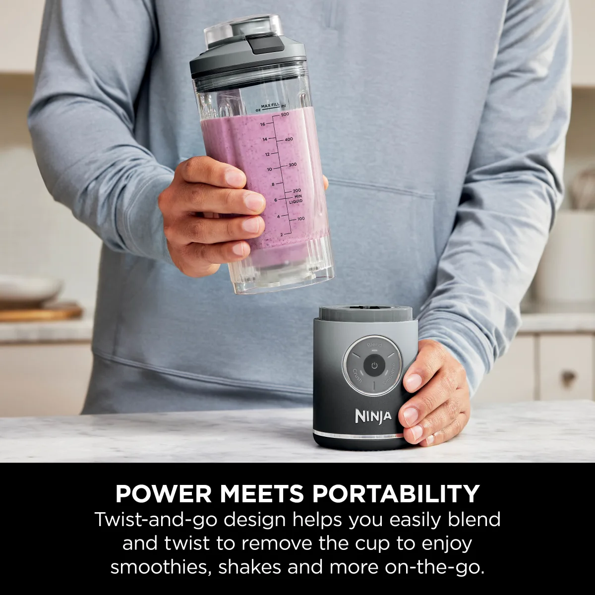 Ninja Blast Max Portable Blender - Cool Grey BC251UKGY