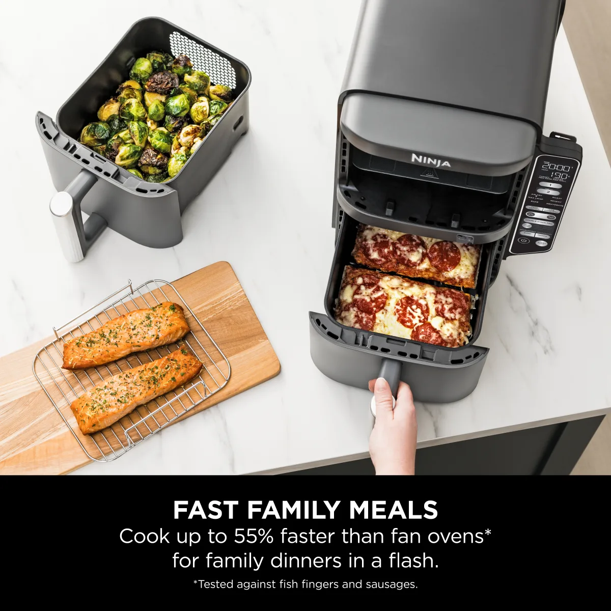 Ninja Double Stack XL 2-Level Air Fryer with Smart Cook System 9.5L SL451UK