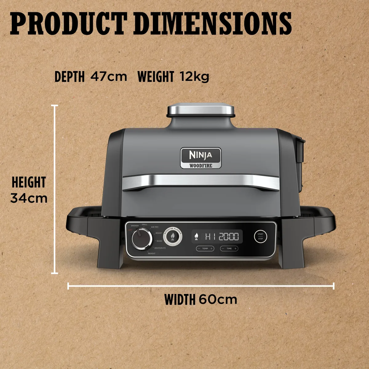 Ninja Woodfire Electric BBQ Grill & Smoker with Stand & Accessories