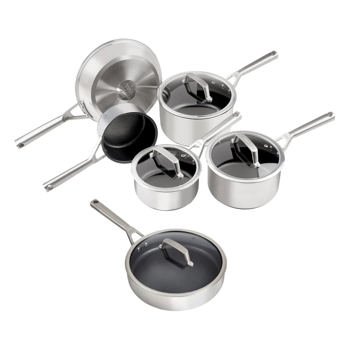 Exclusive Ninja ZEROSTICK Stainless Steel Cookware Bundle - 6-Piece Set