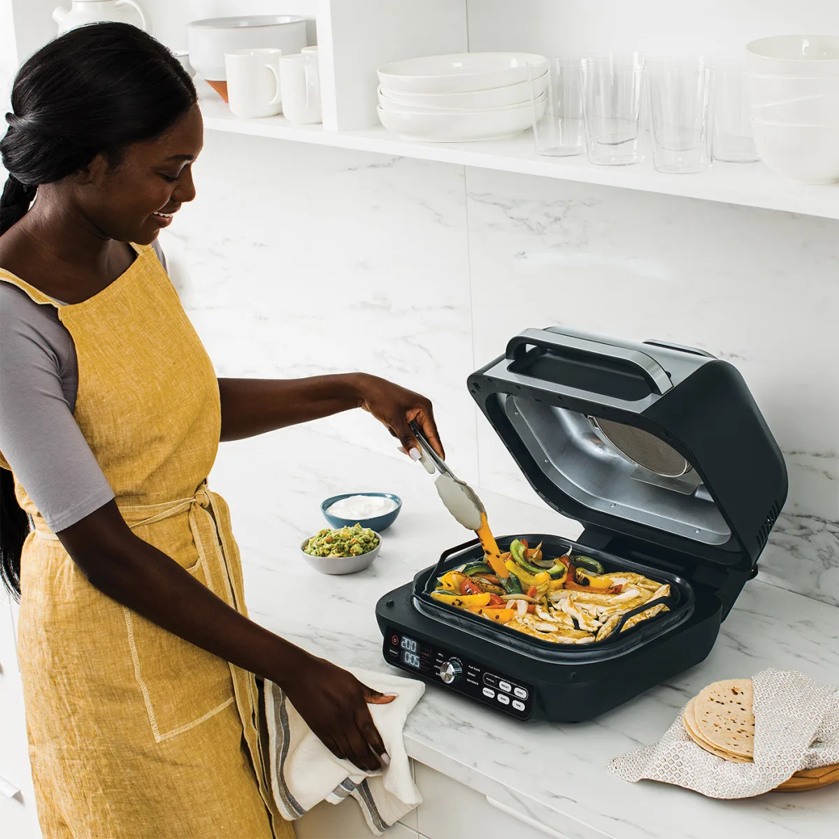 Ninja Foodi MAX Pro Health Grill and Steak Knives Bundle - AG651STEAK