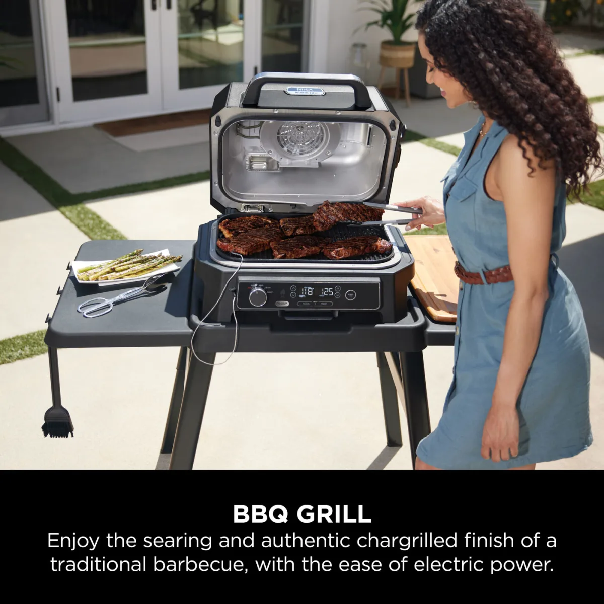 Ninja Woodfire Pro XL Electric BBQ Grill & Smoker with Stand & Cover
